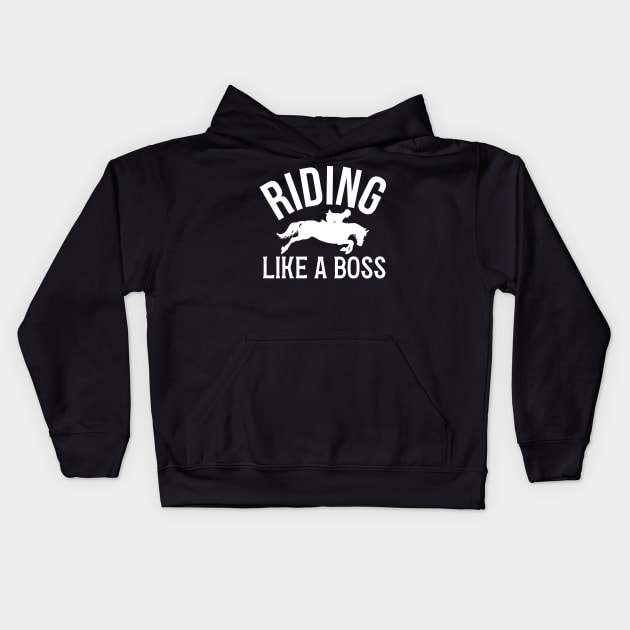 Horse Rider Quote Kids Hoodie by The Jumping Cart